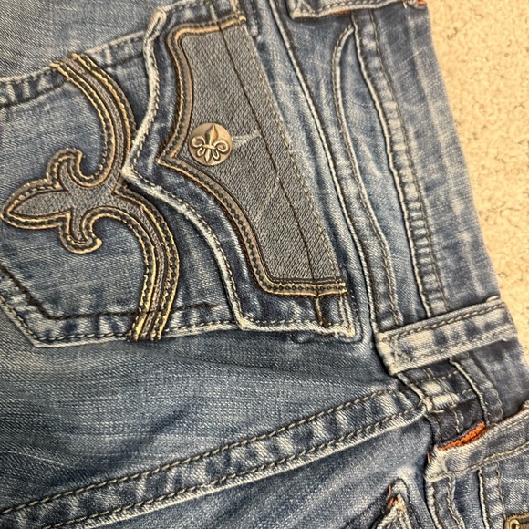 Rock Revival Distressed Indigo Wide Leg Jeans - Picture 13 of 13